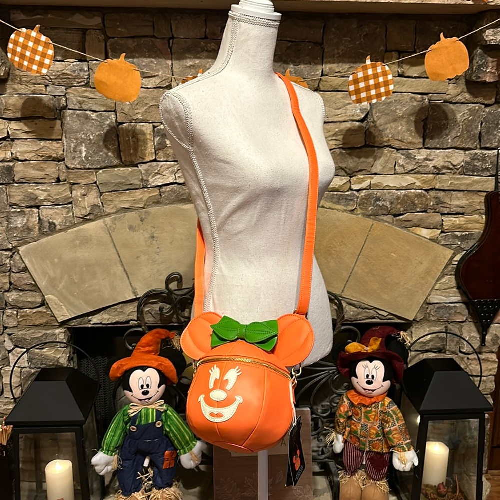 Disney Loungefly Minnie Mouse Jack-O-Lantern Halloween Pumpkin Crossbody Purse